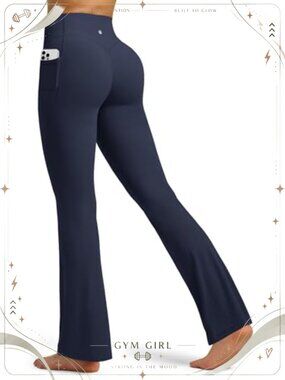 Flare Yoga Pants High Waisted Tummy Control Leggings with Pockets
